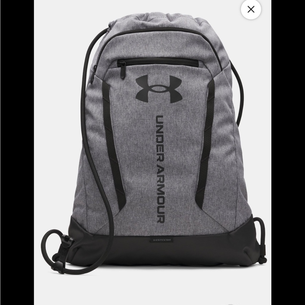 Under Armour Charcoal and Black Hustle Sackpack NWT
